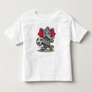 Camiseta Infantil Baby Elephant Tocando Gráfico de Futebol de Mesa
