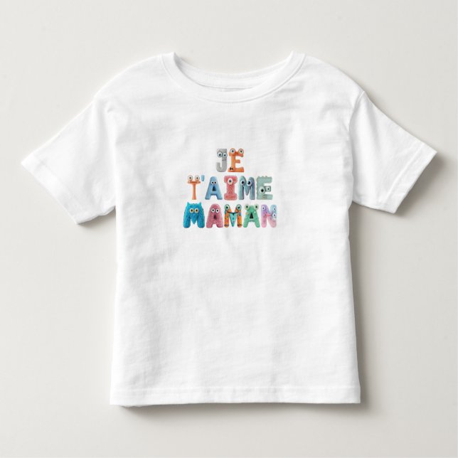 Camiseta Infantil baby love- Je t'aime Maman (Frente)