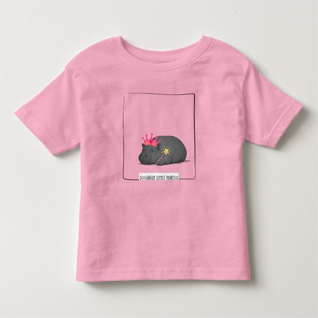 Camiseta Infantil Baby Pygmy Hippo - Goodnight Little Princess (Frente)