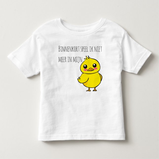Camiseta Infantil Baby reveal Niet meer in mijn eendje schattig (Frente)