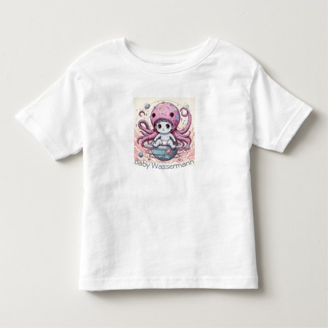 Camiseta Infantil Baby Wassermann Niedliches Oktopus-Design  (Frente)