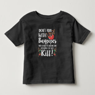Camiseta Infantil Bagpipe Citação Kilt Music Scotland Bagpiping Hu