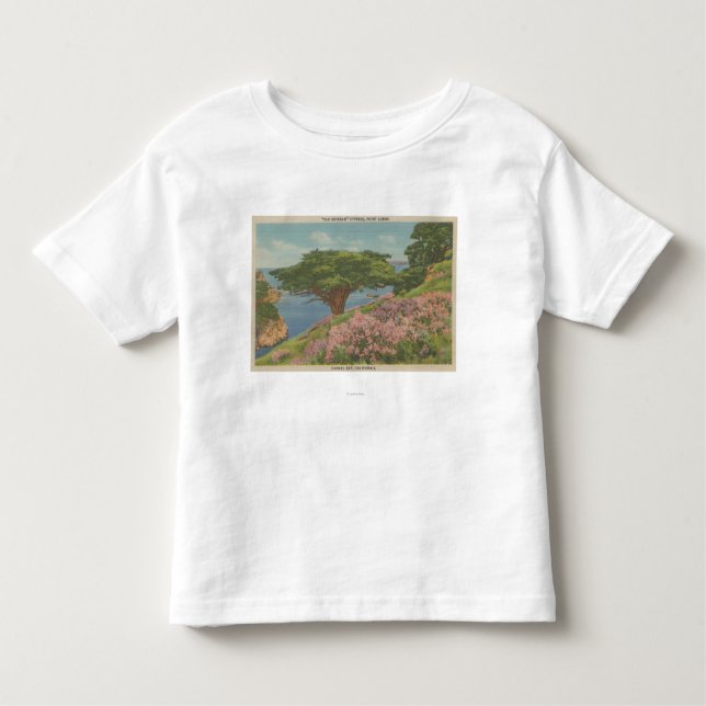 Camiseta Infantil Baía de Carmel, CA - vista "da árvore do veterano (Frente)