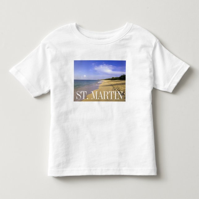 Camiseta Infantil Baía Longa Praia de Long Bay, St. Martin (Frente)