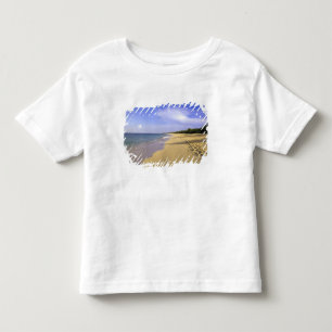 Camiseta Infantil Baía Longa praia de Long Bay, St. Martin,
