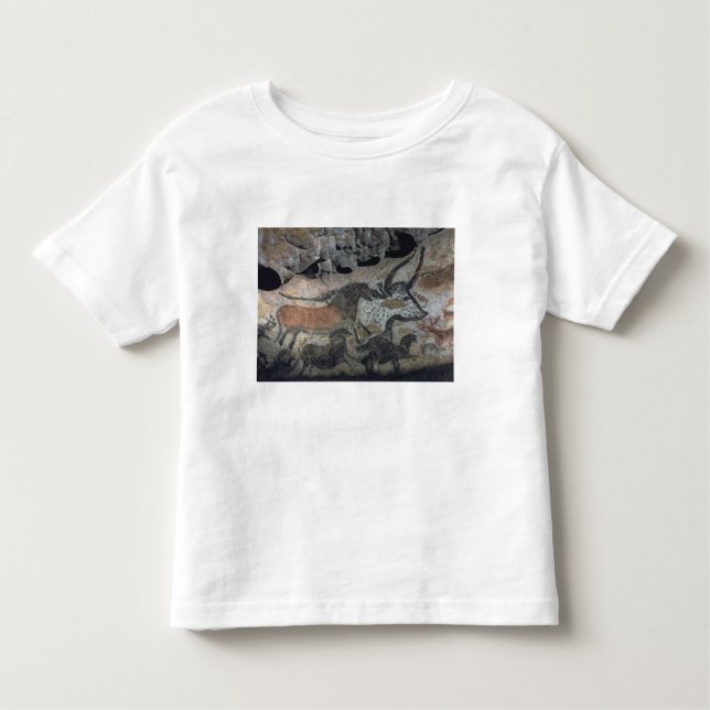 Camiseta Infantil Balance a pintura de um touro e dos cavalos, (Frente)