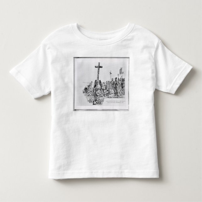 Camiseta Infantil Balboa que setting-up a cruz na costa (Frente)