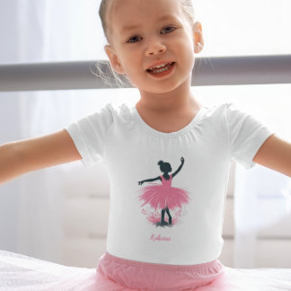 Camiseta Infantil Balé Elegante Ballerina Silhouette