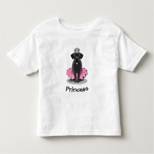 Camiseta Infantil Balé Engraçado Princesa Black Lab Retriever