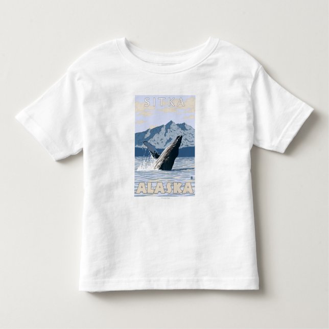 Camiseta Infantil Baleia de Humpback - Sitka, Alaska (Frente)