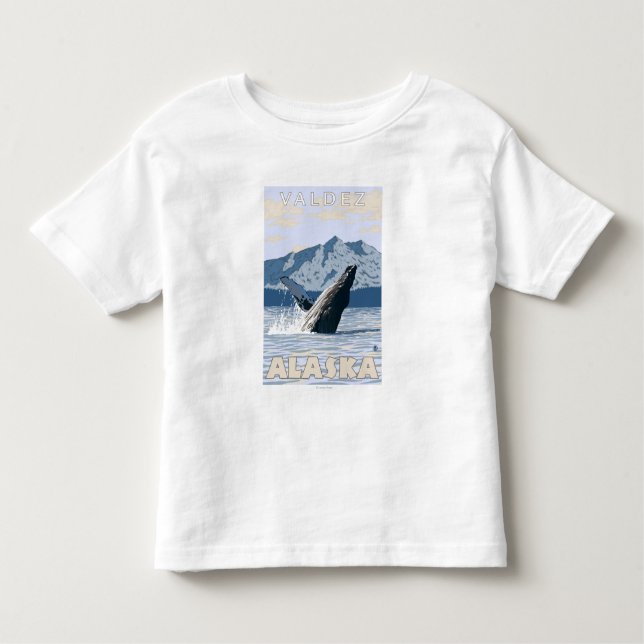 Camiseta Infantil Baleia de Humpback - Valdez, Alaska (Frente)