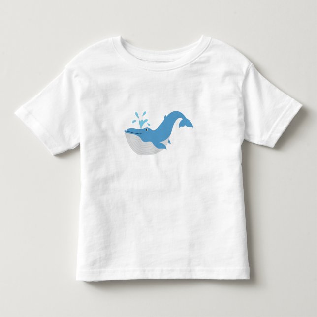 Camiseta Infantil Baleia de Oceano Azul Profundo (Frente)