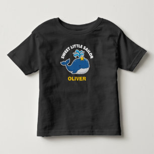 Camiseta Infantil Baleia Fofa & Estrela do Mar Pequeno Marinheiro Do