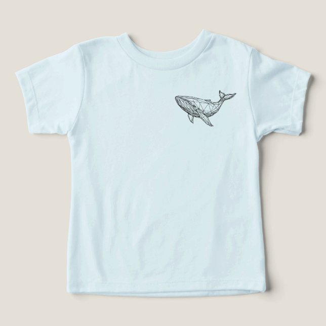 Camiseta Infantil Baleia Geométrica (Design frontal)