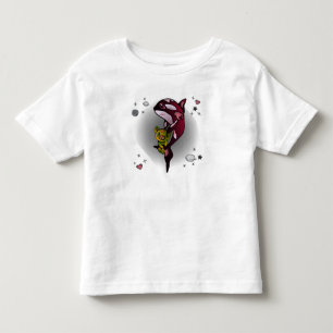 Camiseta Infantil Baleia Orca com Urso de Teddy no Espaço Design grá