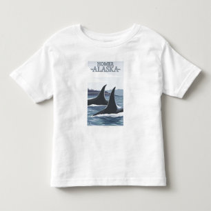 Camiseta Infantil Baleias #1 da orca - local, Alaska