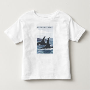 Camiseta Infantil Baleias #1 da orca - o Golfo do Alasca