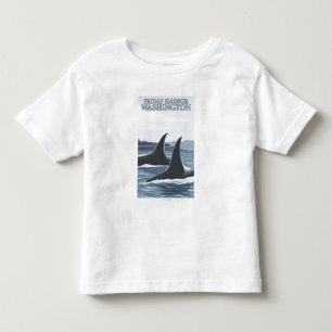 Camiseta Infantil Baleias #1 da orca - porto de sexta-feira,