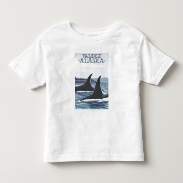 Camiseta Infantil Baleias #1 da orca - Valdez, Alaska (Frente)