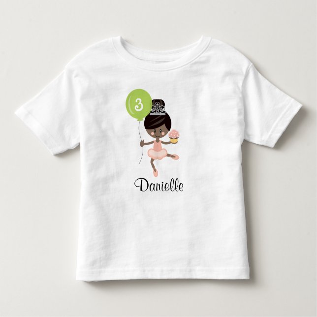 Camiseta Infantil Ballerina Aniversário Criança Toddler Shirt Africa (Frente)