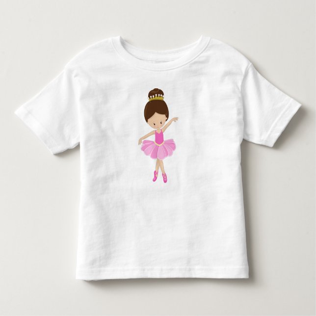 Camiseta Infantil Ballerina, Dançarina Balé, Garota Balé, Cabelo Cas (Frente)