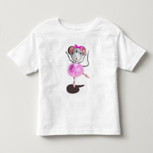 Camiseta Infantil Ballerina Mouse Engraçado Dançador de Balé de Cami