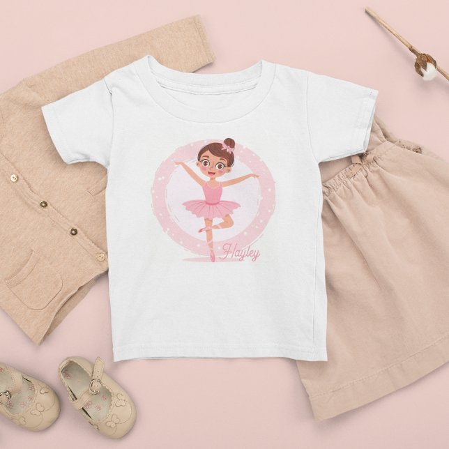 Camiseta Infantil Ballerina rosa personalizada (Criador carregado)