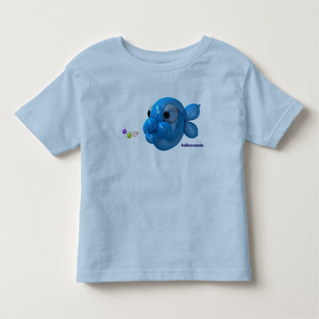 Camiseta Infantil Balloonimals borbulha os peixes! (Frente)