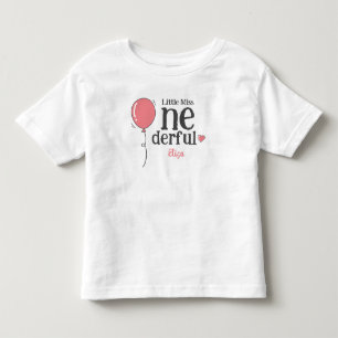 Camiseta Infantil Baloão de primeiro aniversário da adorável meninin