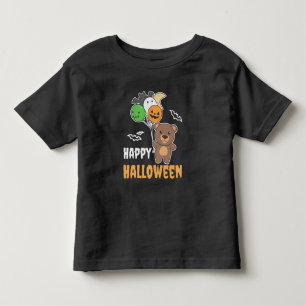 Camiseta Infantil Balões De Bear Halloween Para Crianças Ursos Cujos