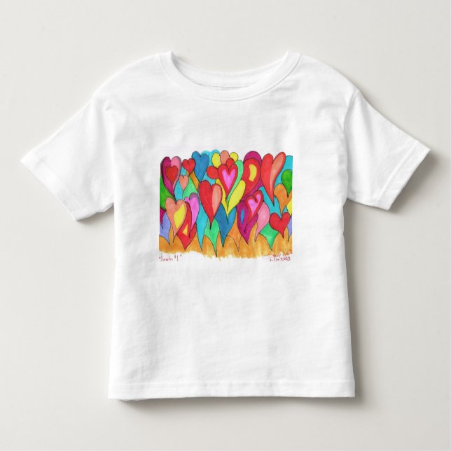 Camiseta Infantil Balões do coração no tshirt 4T (Frente)