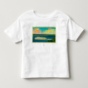 Camiseta Infantil Balsa de Kalakala, Puget Sound, montanhas
