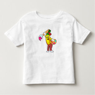 Camiseta Infantil Banana como Pincel com Pincel de Tinta