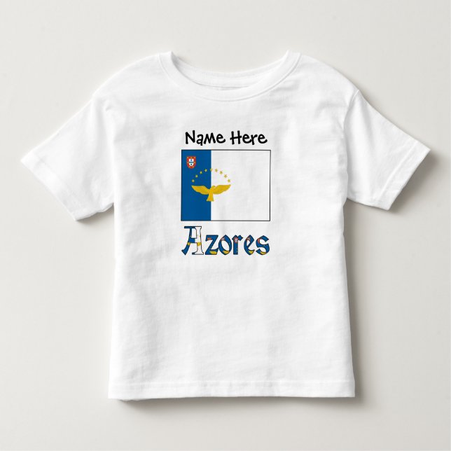 Camiseta Infantil Bandeira Açores Azoreana Personalizada (Frente)