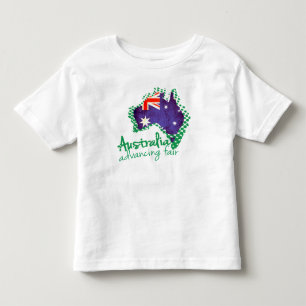Camiseta Infantil Bandeira australiana que avança o t-shirt justo