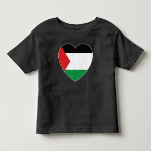 Camiseta Infantil bandeira branca palestina design gráfico cardíaco