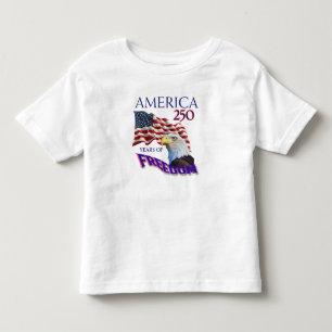 Camiseta Infantil Bandeira da América 250 Anos de Liberdade com Águi