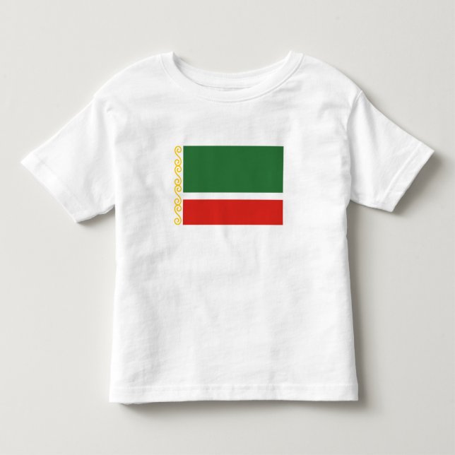 Camiseta Infantil Bandeira da Chechênia (Frente)
