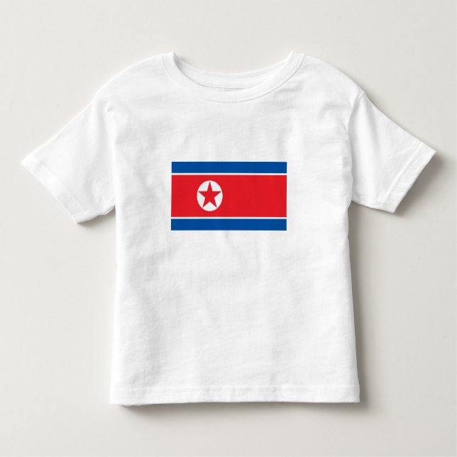Camiseta Infantil Bandeira da Coreia do Norte (Frente)