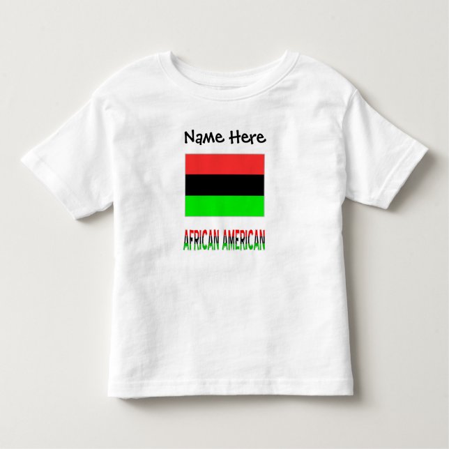 Camiseta Infantil Bandeira da Diáspora Afro-Americana Personalizada (Frente)
