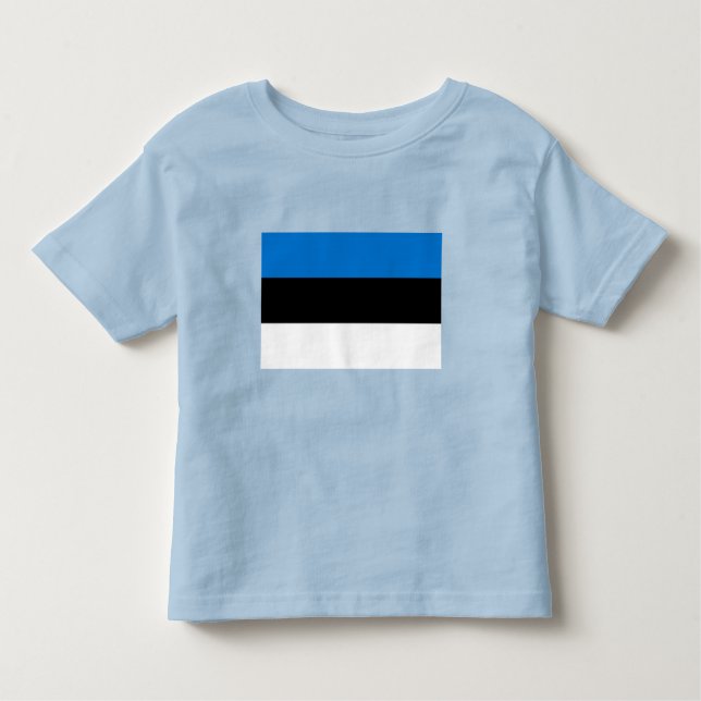 Camiseta Infantil Bandeira da Estônia (Frente)
