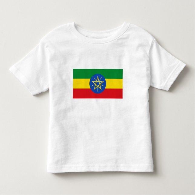 Camiseta Infantil Bandeira da Etiópia (Frente)