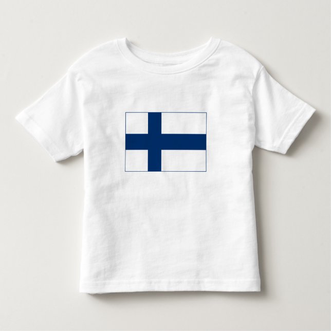 Camiseta Infantil Bandeira da Finlândia (Frente)