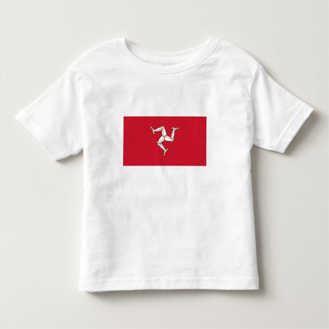 Camiseta Infantil Bandeira da Ilha de Man (Frente)
