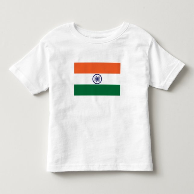 Camiseta Infantil Bandeira da Índia (Frente)
