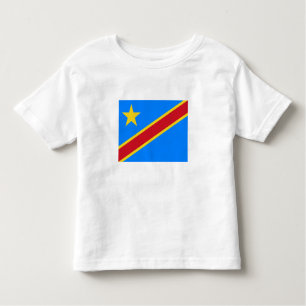 Camiseta Infantil Bandeira da Kinshasa do Congo