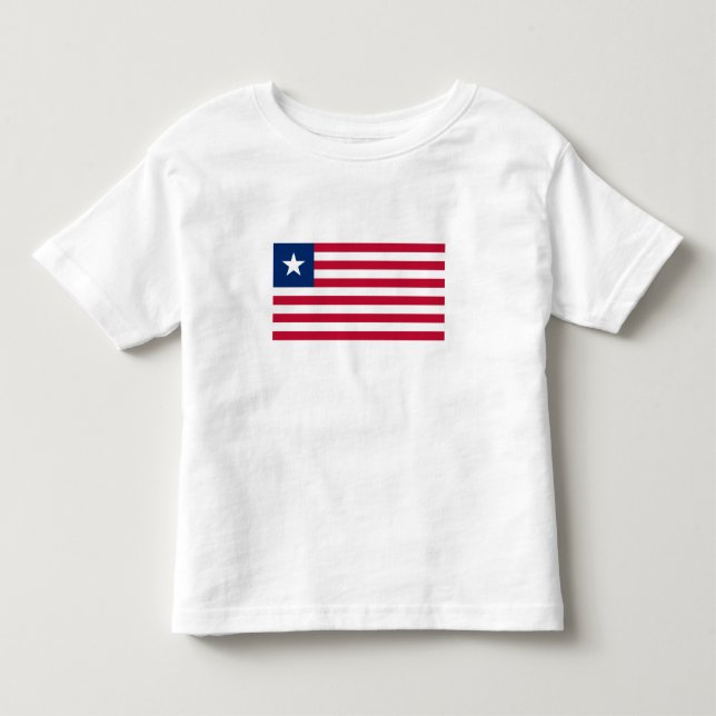 Camiseta Infantil Bandeira da Libéria (Frente)