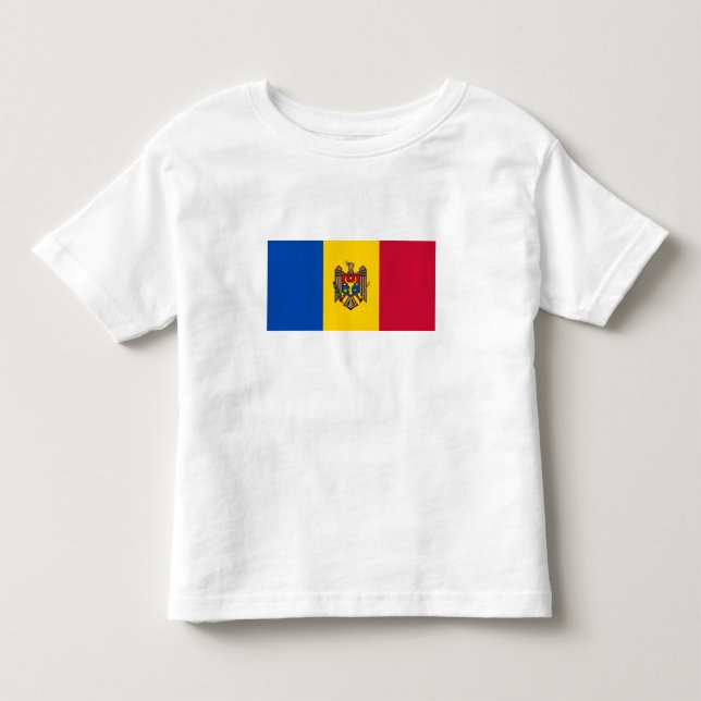 Camiseta Infantil Bandeira da Moldávia (Frente)