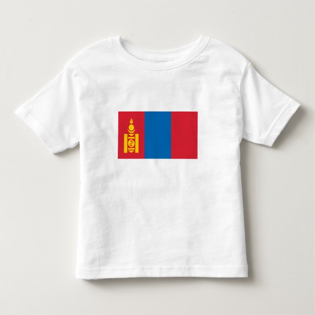 Camiseta Infantil Bandeira da Mongólia (Frente)