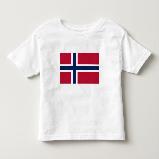 Camiseta Infantil Bandeira da Noruega (Frente)